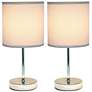 Simple Designs 11" High Slate Gray Accent Table Lamps Set of 2