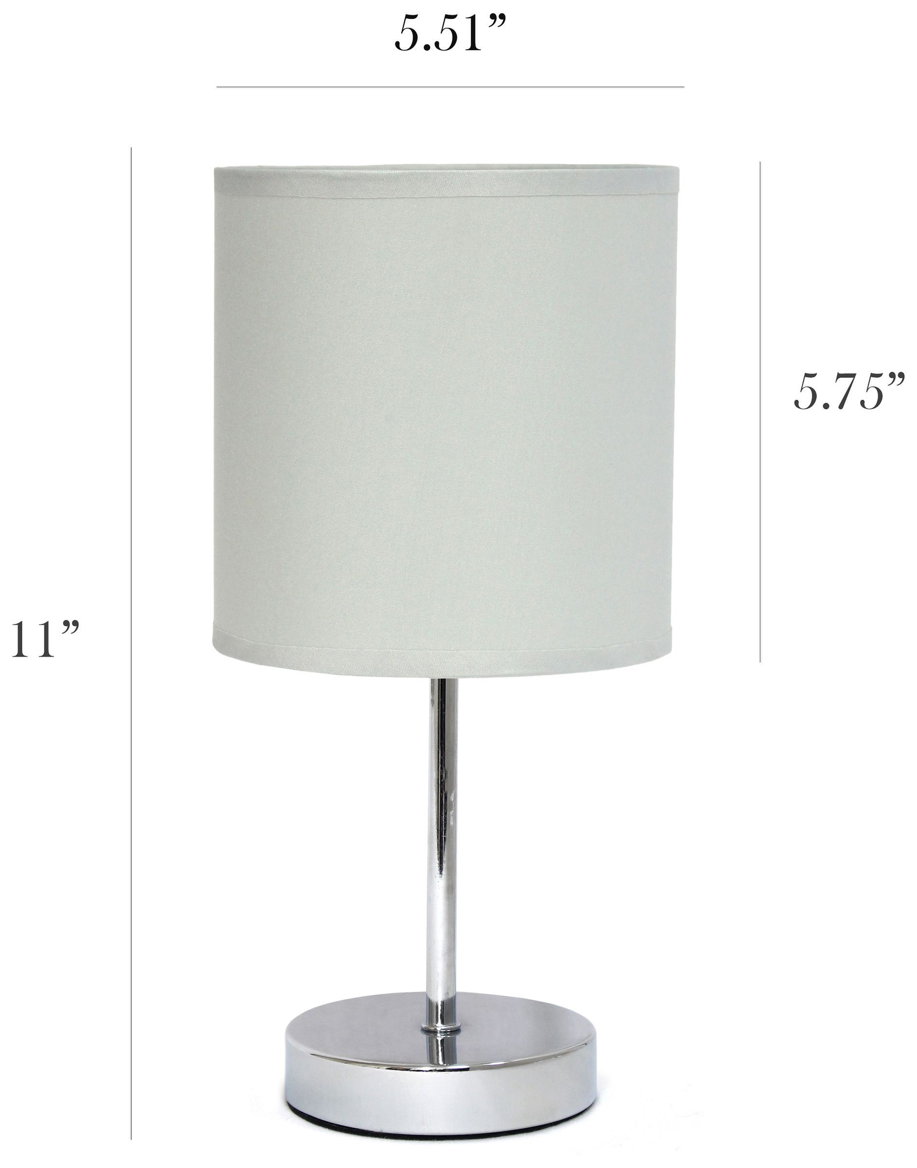 Simple Designs 11" High Slate Gray Accent Table Lamps Set of 2