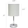 Simple Designs 11" High Slate Gray Accent Table Lamps Set of 2