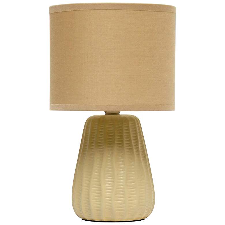 Image 2 Simple Designs 11 inch High Tan Pastel Ceramic Accent Table Lamp
