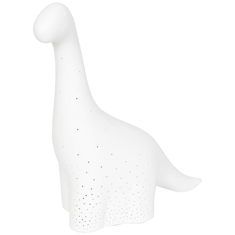 Image 2 Simple Designs 11" High White Porcelain Dinosaur Accent Table Lamp