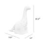 Simple Designs 11" High White Porcelain Dinosaur Accent Table Lamp