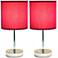 Simple Designs 11" High Wine Accent Table Lamps Set of 2
