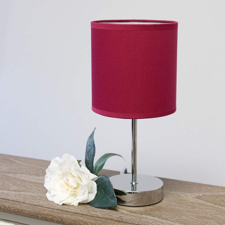 Image 1 Simple Designs 11 inch High Wine Accent Table Lamps Set of 2