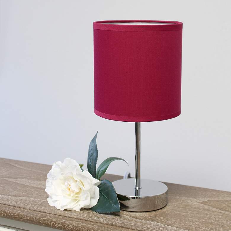 Image 1 Simple Designs 11" High Wine Accent Table Lamps Set of 2