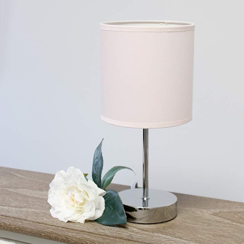 Image 1 Simple Designs 11 inchH Blush Pink Accent Table Lamps Set of 2
