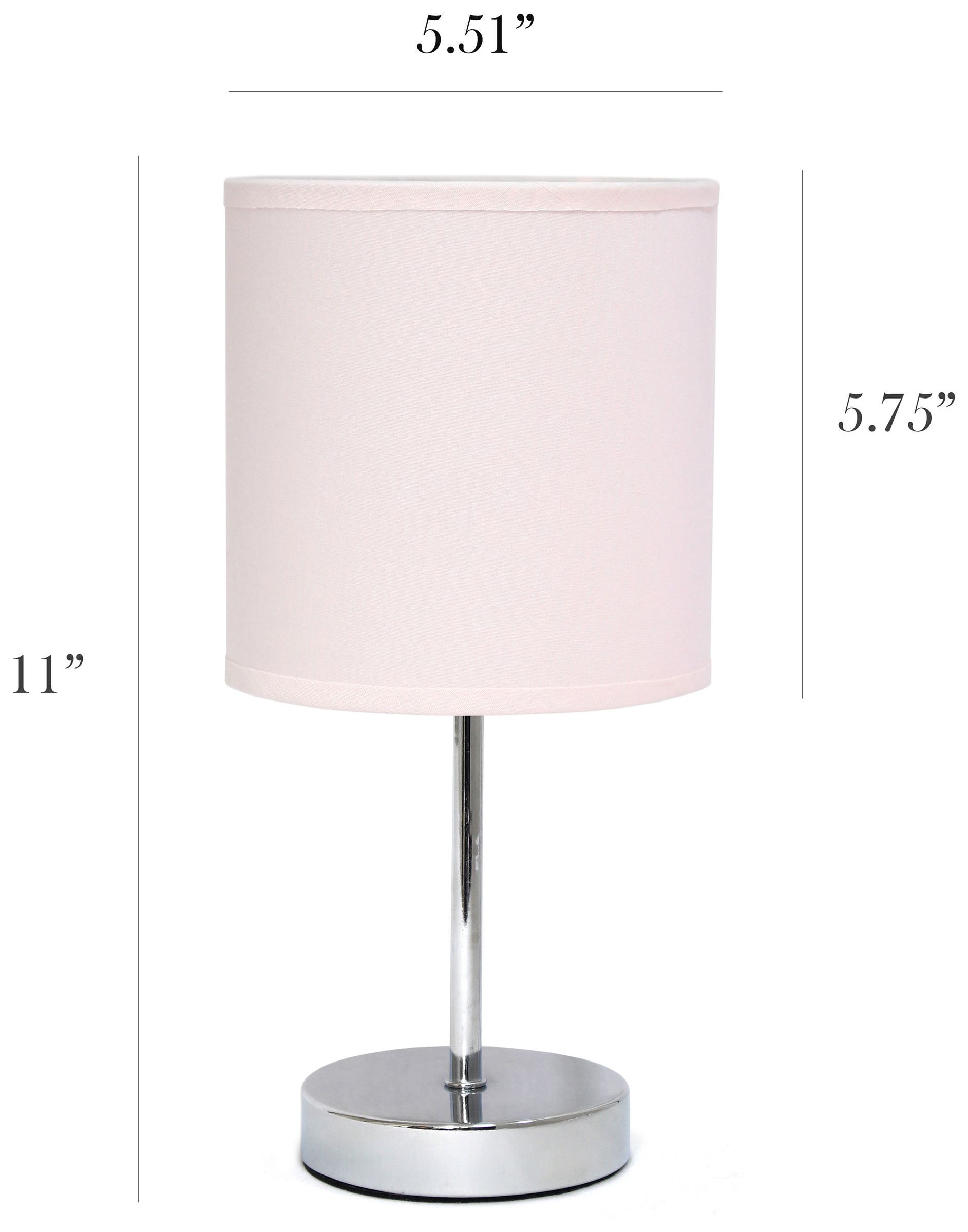 Simple Designs 11"H Blush Pink Accent Table Lamps Set of 2