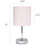 Simple Designs 11"H Blush Pink Accent Table Lamps Set of 2