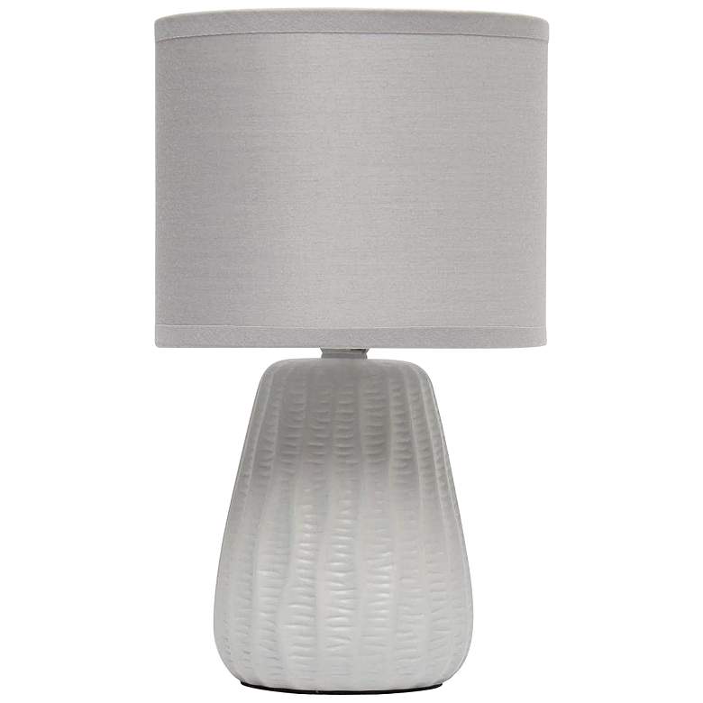 Image 2 Simple Designs 11 inchH Gray Pastel Ceramic Accent Table Lamp