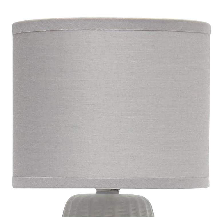 Image 3 Simple Designs 11 inchH Gray Pastel Ceramic Accent Table Lamp more views