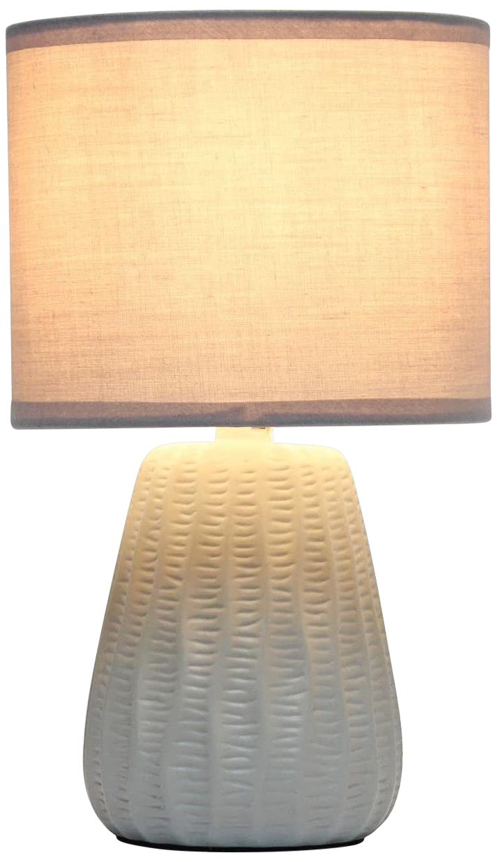 Simple Designs 11"H Gray Pastel Ceramic Accent Table Lamp