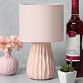 Simple Designs 11"H Pink Pastel Ceramic Accent Table Lamp