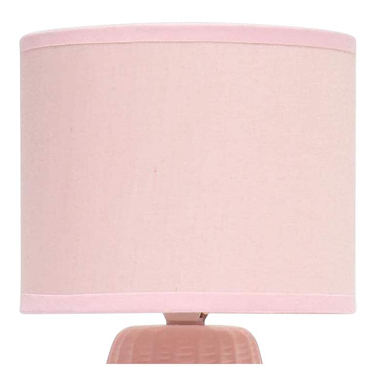 Image 3 Simple Designs 11"H Pink Pastel Ceramic Accent Table Lamp more views