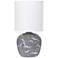 Simple Designs 12.4" Chic Glow Round Marble Conc Tb Lp, Fabric Shade, Gray