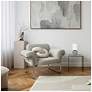 6_Simple Designs 12.4" Chic Glow Round Marble Conc Tb Lp, Fabric Shade, Gray more views