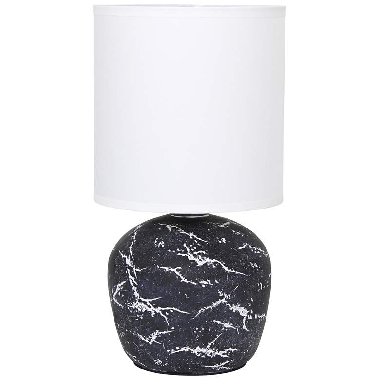 Image 2 Simple Designs 12.4" Chic Glow Rounded Marble Conc Tb Lp, Fbc Shade, Black