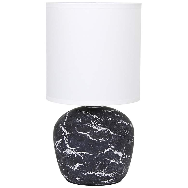 Image 3 Simple Designs 12.4" Chic Glow Rounded Marble Conc Tb Lp, Fbc Shade, Black more views