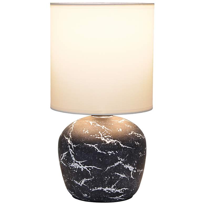 Image 4 Simple Designs 12.4" Chic Glow Rounded Marble Conc Tb Lp, Fbc Shade, Black more views