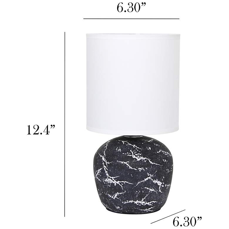 Image 5 Simple Designs 12.4" Chic Glow Rounded Marble Conc Tb Lp, Fbc Shade, Black more views