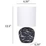 5_Simple Designs 12.4" Chic Glow Rounded Marble Conc Tb Lp, Fbc Shade, Black more views