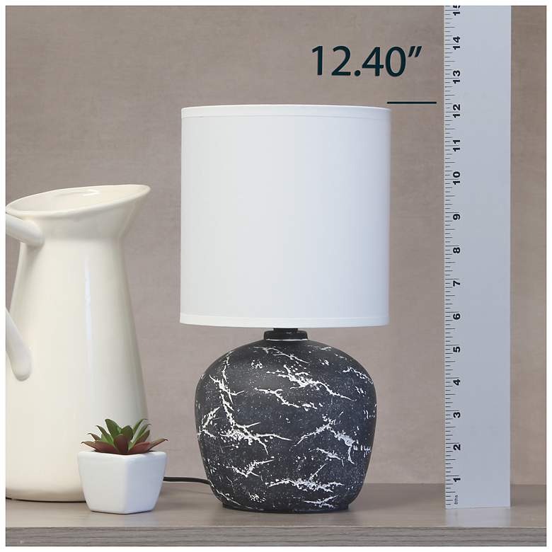 Image 7 Simple Designs 12.4" Chic Glow Rounded Marble Conc Tb Lp, Fbc Shade, Black more views