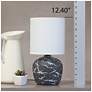 7_Simple Designs 12.4" Chic Glow Rounded Marble Conc Tb Lp, Fbc Shade, Black more views