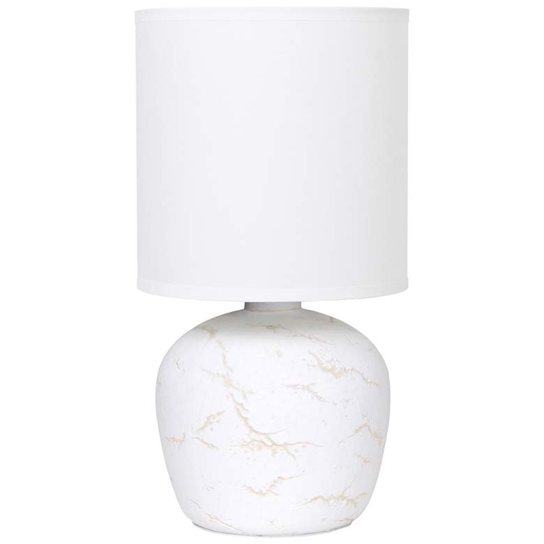 Image 2 Simple Designs 12.4" Chic Glow Rounded Marble Conc Tb Lp, Fbc Shd, Off Wht