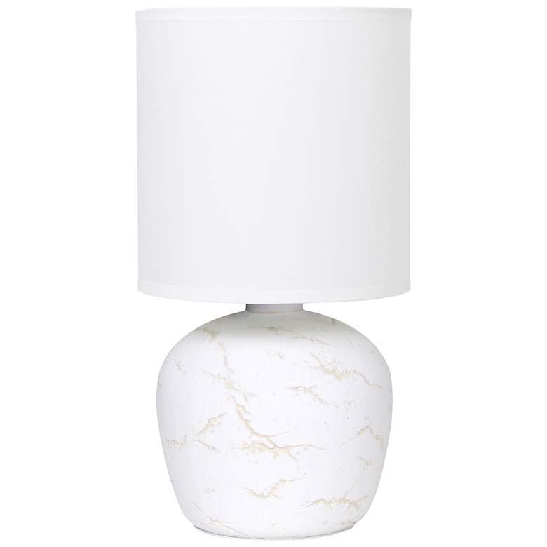 Image 3 Simple Designs 12.4" Chic Glow Rounded Marble Conc Tb Lp, Fbc Shd, Off Wht more views
