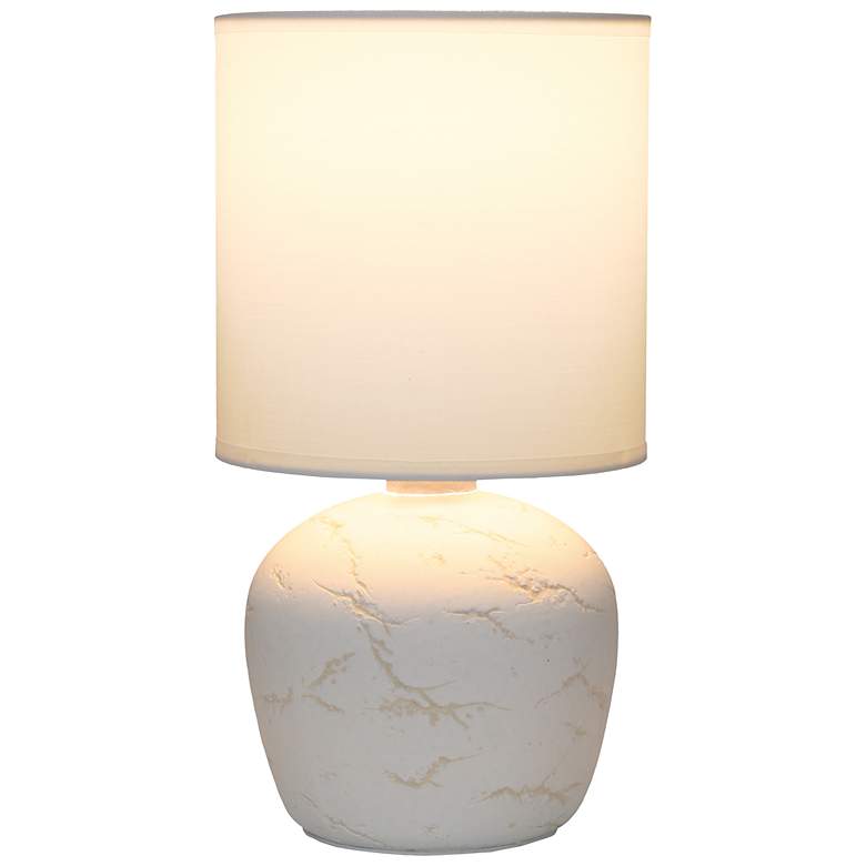 Image 4 Simple Designs 12.4" Chic Glow Rounded Marble Conc Tb Lp, Fbc Shd, Off Wht more views