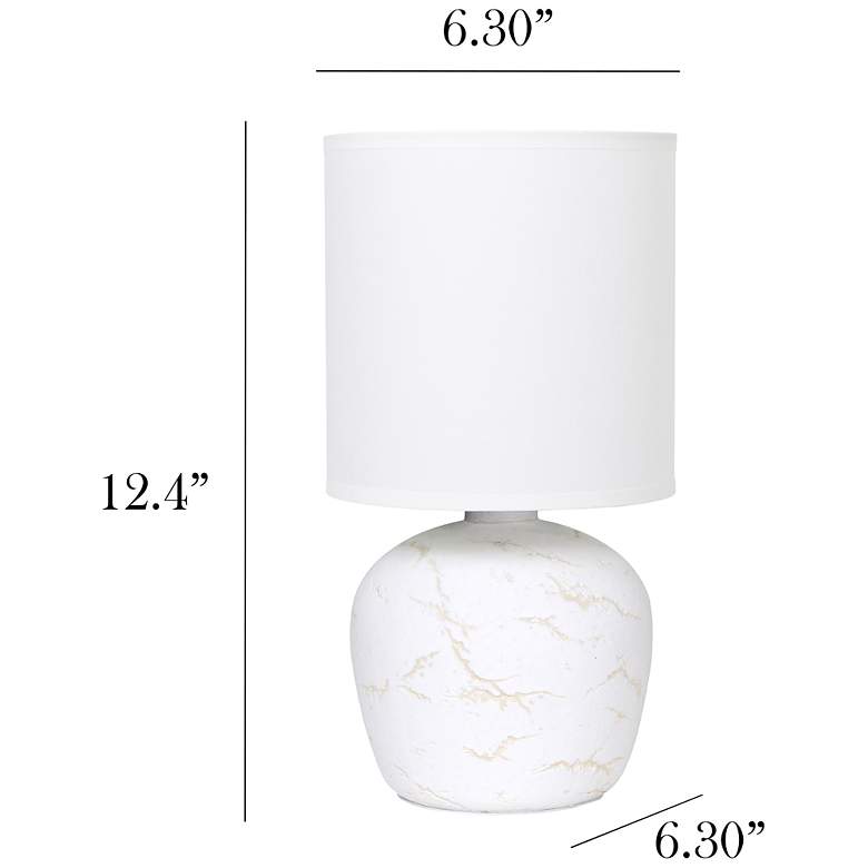 Image 5 Simple Designs 12.4" Chic Glow Rounded Marble Conc Tb Lp, Fbc Shd, Off Wht more views