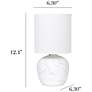 5_Simple Designs 12.4" Chic Glow Rounded Marble Conc Tb Lp, Fbc Shd, Off Wht more views
