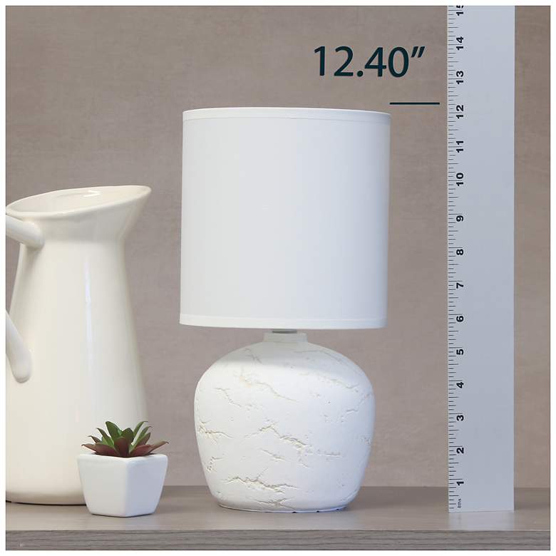 Image 7 Simple Designs 12.4" Chic Glow Rounded Marble Conc Tb Lp, Fbc Shd, Off Wht more views
