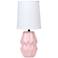 Simple Designs 12.5" Chic Glow Ceramic Table Lamp w WHT Fabric Shade, Pink