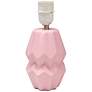 Simple Designs 12.5" Chic Glow Ceramic Table Lamp w WHT Fabric Shade, Pink