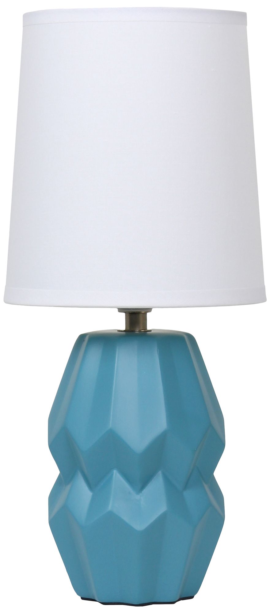 Image 2 Simple Designs 12.5" Chic Glow Ceramic Table Lamp, White Fabric Shade, Teal