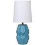 3_Simple Designs 12.5" Chic Glow Ceramic Table Lamp, White Fabric Shade, Teal more views