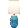 4_Simple Designs 12.5" Chic Glow Ceramic Table Lamp, White Fabric Shade, Teal more views