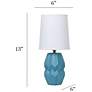 5_Simple Designs 12.5" Chic Glow Ceramic Table Lamp, White Fabric Shade, Teal more views