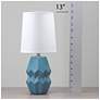 7_Simple Designs 12.5" Chic Glow Ceramic Table Lamp, White Fabric Shade, Teal more views
