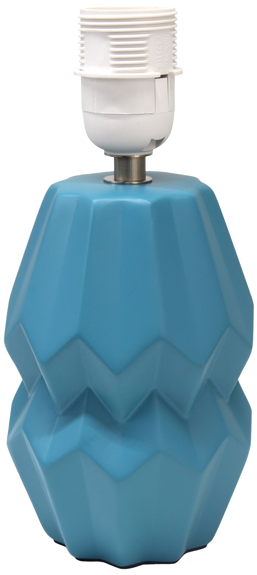 Simple Designs 12.5" Chic Glow Ceramic Table Lamp, White Fabric Shade, Teal