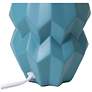 Simple Designs 12.5" Chic Glow Ceramic Table Lamp, White Fabric Shade, Teal