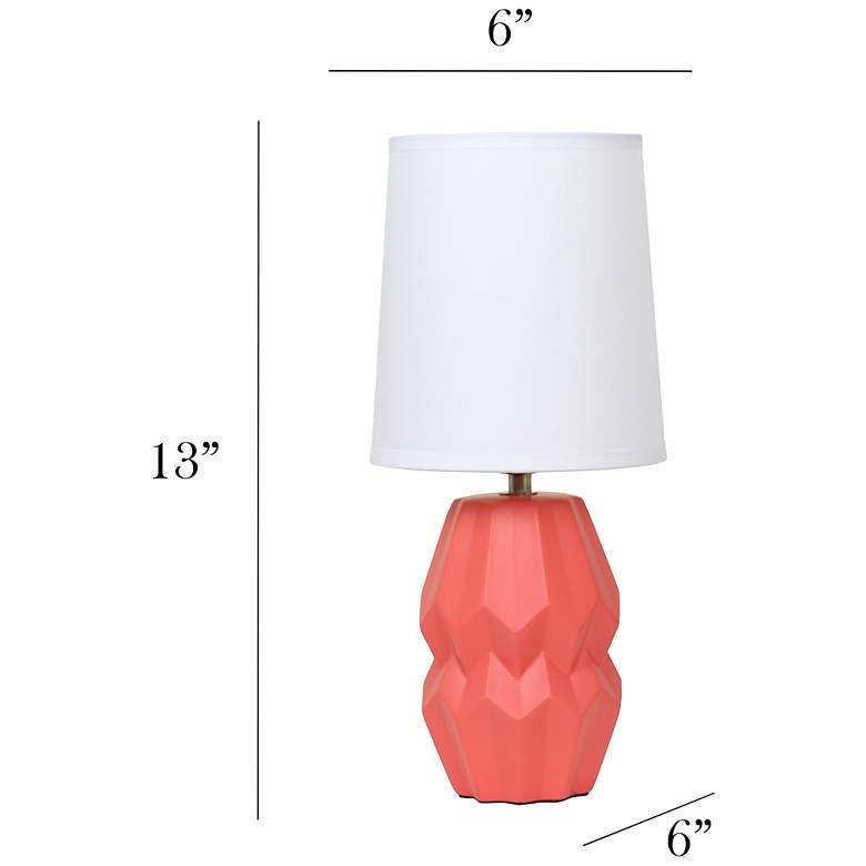 Image 5 Simple Designs 12.5" Chic Glow Ceramic Table Lamp, White Fbc Shade, Orange more views