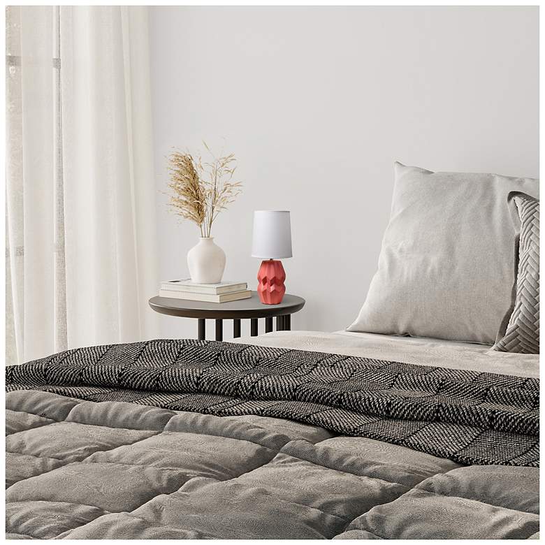 Image 6 Simple Designs 12.5" Chic Glow Ceramic Table Lamp, White Fbc Shade, Orange more views
