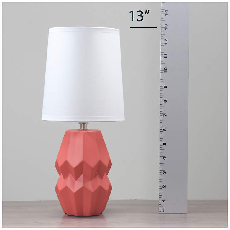 Image 7 Simple Designs 12.5" Chic Glow Ceramic Table Lamp, White Fbc Shade, Orange more views