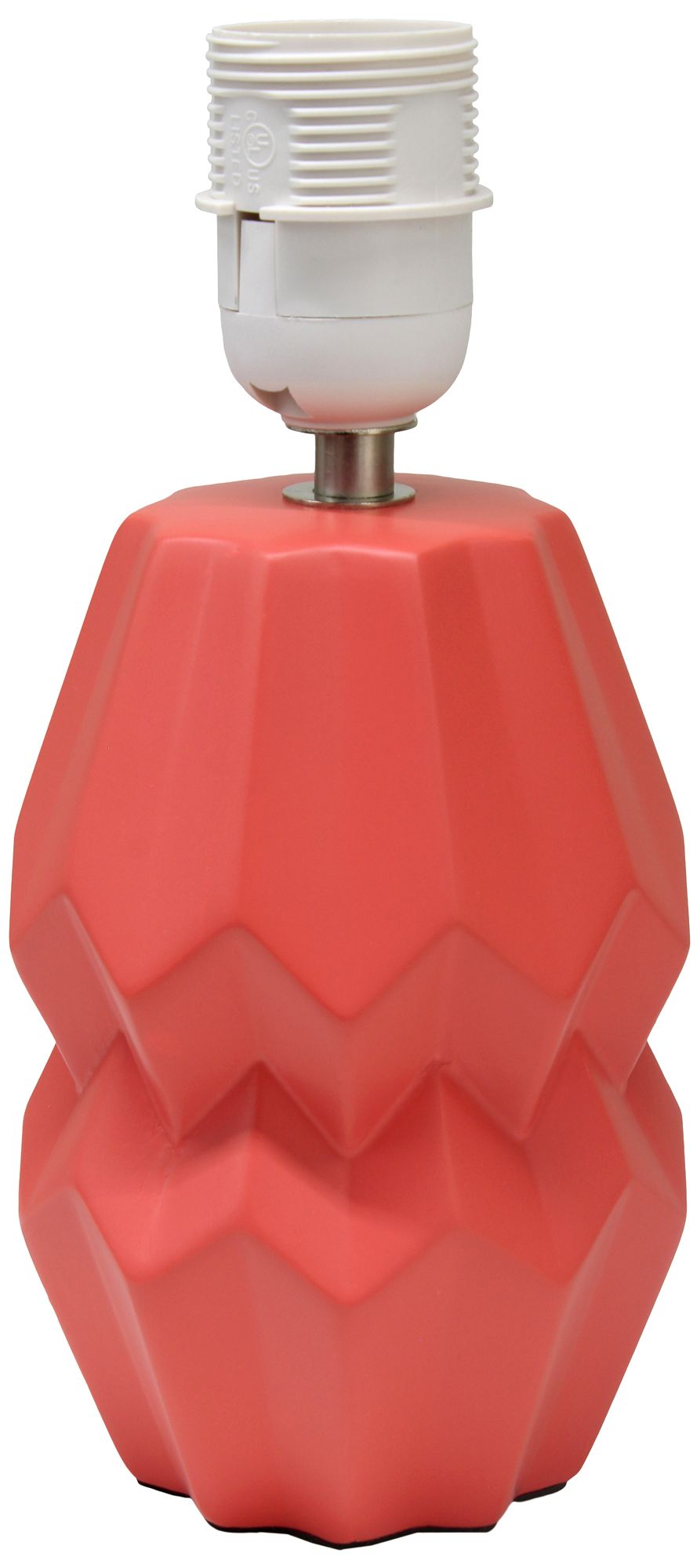 Simple Designs 12.5" Chic Glow Ceramic Table Lamp, White Fbc Shade, Orange