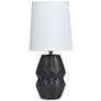2_Simple Designs 12.5" Chic Glow Ceramic Table Lamp, WHT Fabric Shade, Black