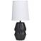 Simple Designs 12.5" Chic Glow Ceramic Table Lamp, WHT Fabric Shade, Black