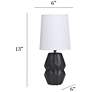 5_Simple Designs 12.5" Chic Glow Ceramic Table Lamp, WHT Fabric Shade, Black more views