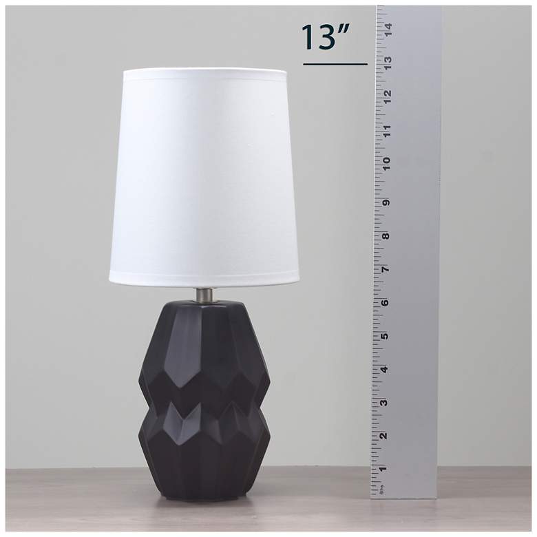 Image 7 Simple Designs 12.5" Chic Glow Ceramic Table Lamp, WHT Fabric Shade, Black more views