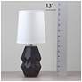 7_Simple Designs 12.5" Chic Glow Ceramic Table Lamp, WHT Fabric Shade, Black more views